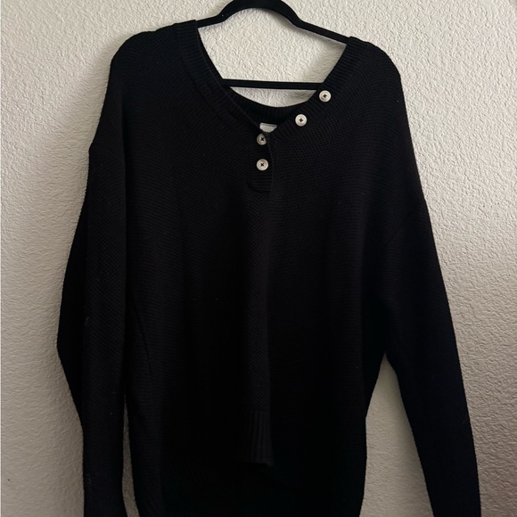 Cambridge Knit Beach Sweater Henley Black - Victoria's Secret PINK - Picture 1 of 4